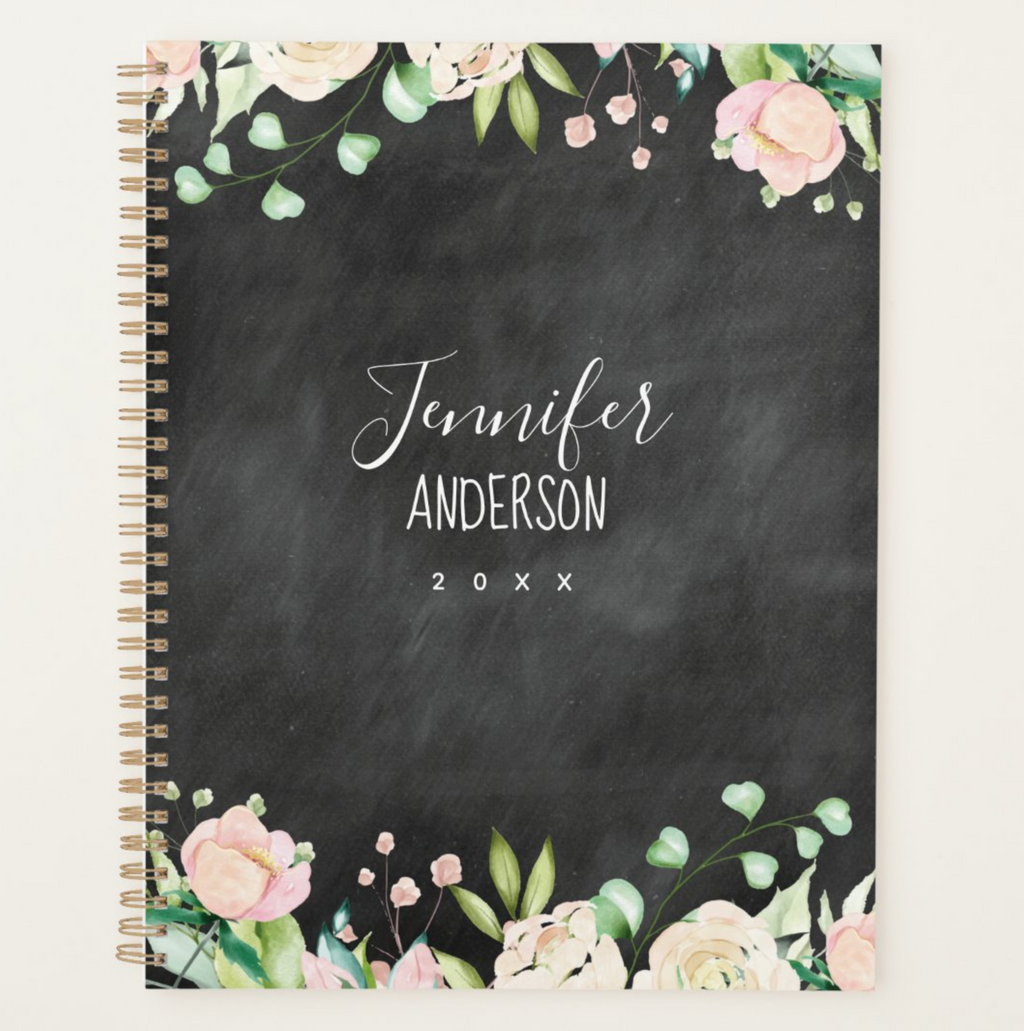 Chalkboard Pink Floral Planner