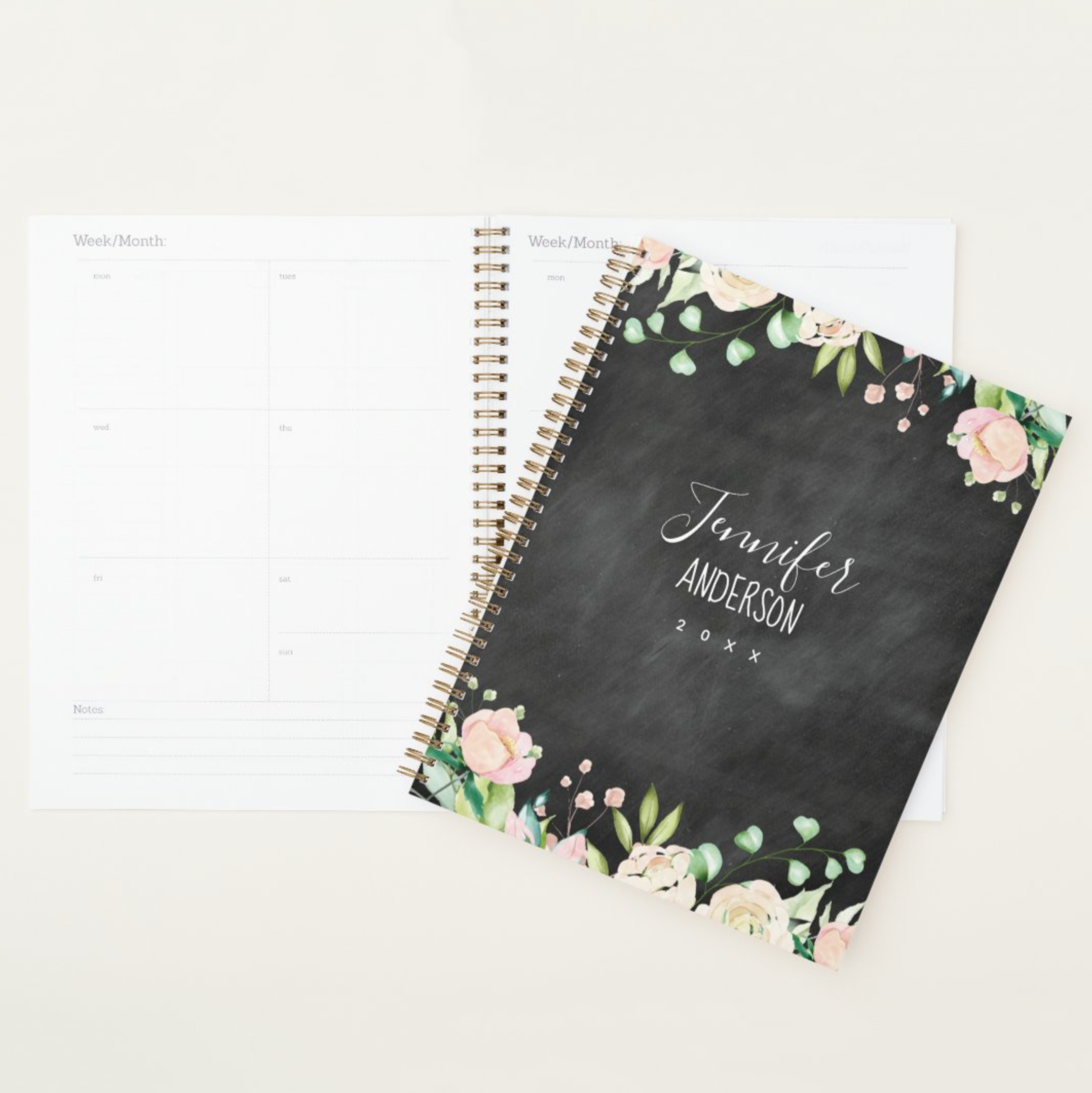 Chalkboard Pink Floral Planner