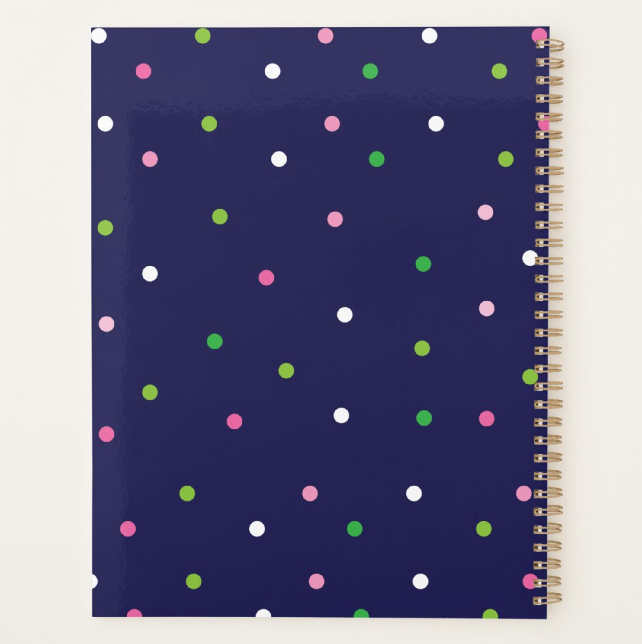 Navy Blue Colorful Dot Planner