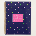 Navy Blue Colorful Dot Planner