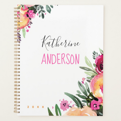 Painted Bright Floral Planner