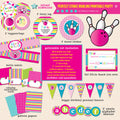 Perfect Strike Girl's Bowling Birthday Party - DIY Printable Party Pack - inkberrycards