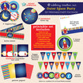 Out of this World Space Theme Birthday Party - DIY Printable Party Pack - inkberrycards