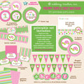 Preppy Turtle Girl First Birthday Shell-a-bration - DIY Printable Party Pack - inkberrycards