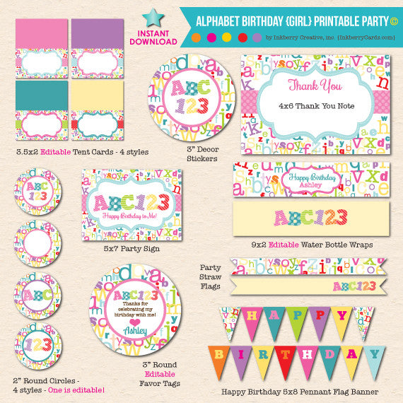 PRINTABLE PARTY PACKS Inkberry Creative
