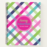 Bold Summer Plaid - Personalized, Custom Notebook