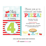 Little Chef Pizza Baking Birthday Party Invitation - inkberrycards