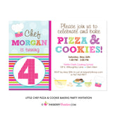 Little Chef Pizza & Cookies Baking Birthday Party Invitation - inkberrycards