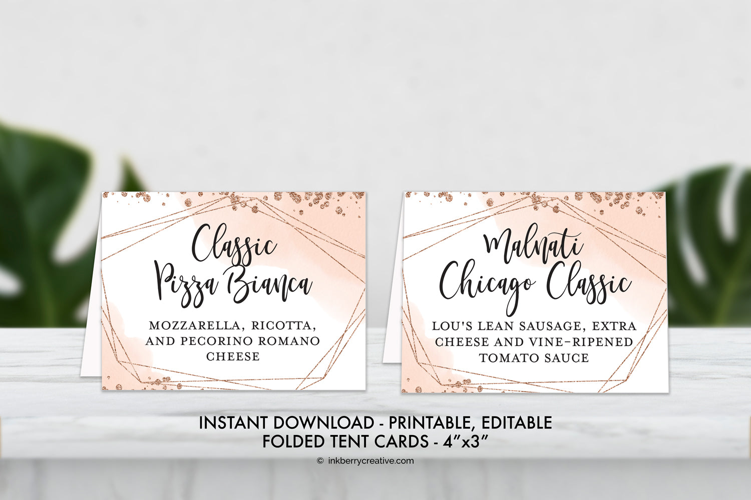Bubbles and Brews Shower - Food Buffet Cards - Place Cards - Printable, Editable