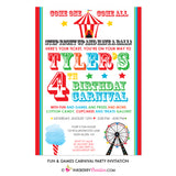 Fun & Games Carnival Birthday Party Invitation - inkberrycards
