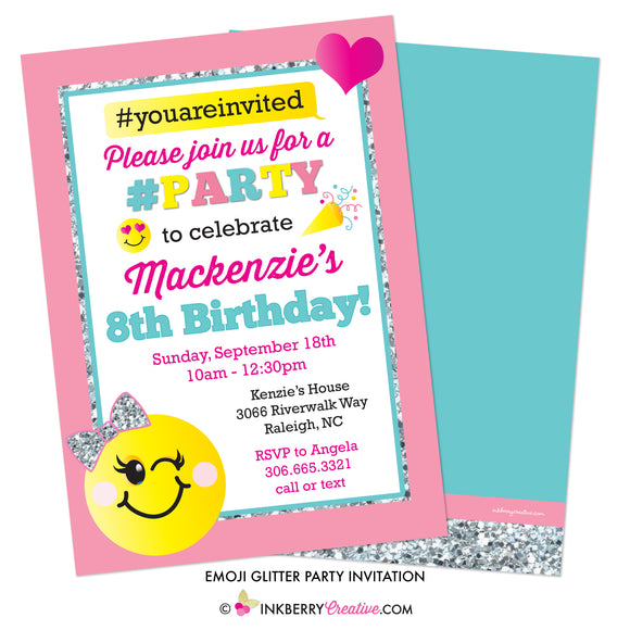 Emoji Birthday Party Invitation - inkberrycards