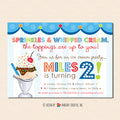 Sprinkles on Top, Ice Cream Sundae Birthday Party Invitation (Boys) - Sprinkles, Sundae, Ice Cream Party Invite