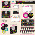 Neon Dance Birthday Party - DIY Printable Party Pack - inkberrycards