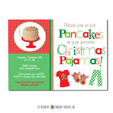 Christmas Pajamas and Pancakes Party Invitation - inkberrycards