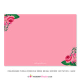 Chalkboard Floral Wedding Dress Bridal Shower Invitation (H) - inkberrycards