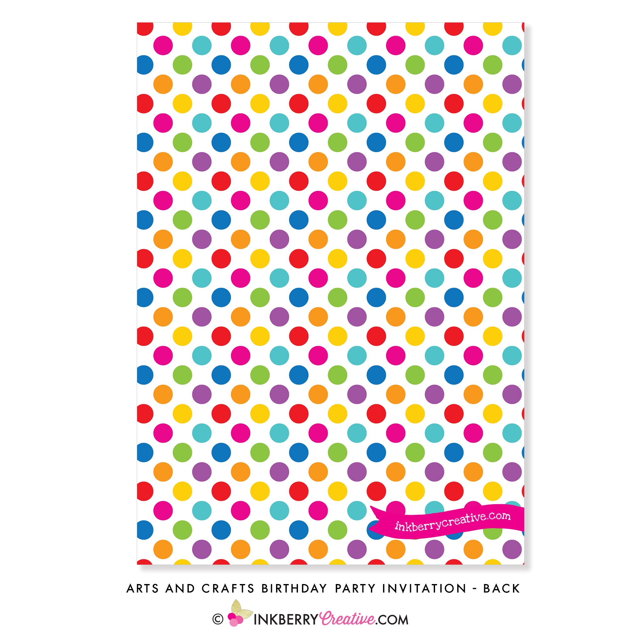 Create and Celebrate - Arts and Crafts Birthday Party Invitation - inkberrycards