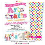 Arts and Crafts Birthday Party Invitation - inkberrycards