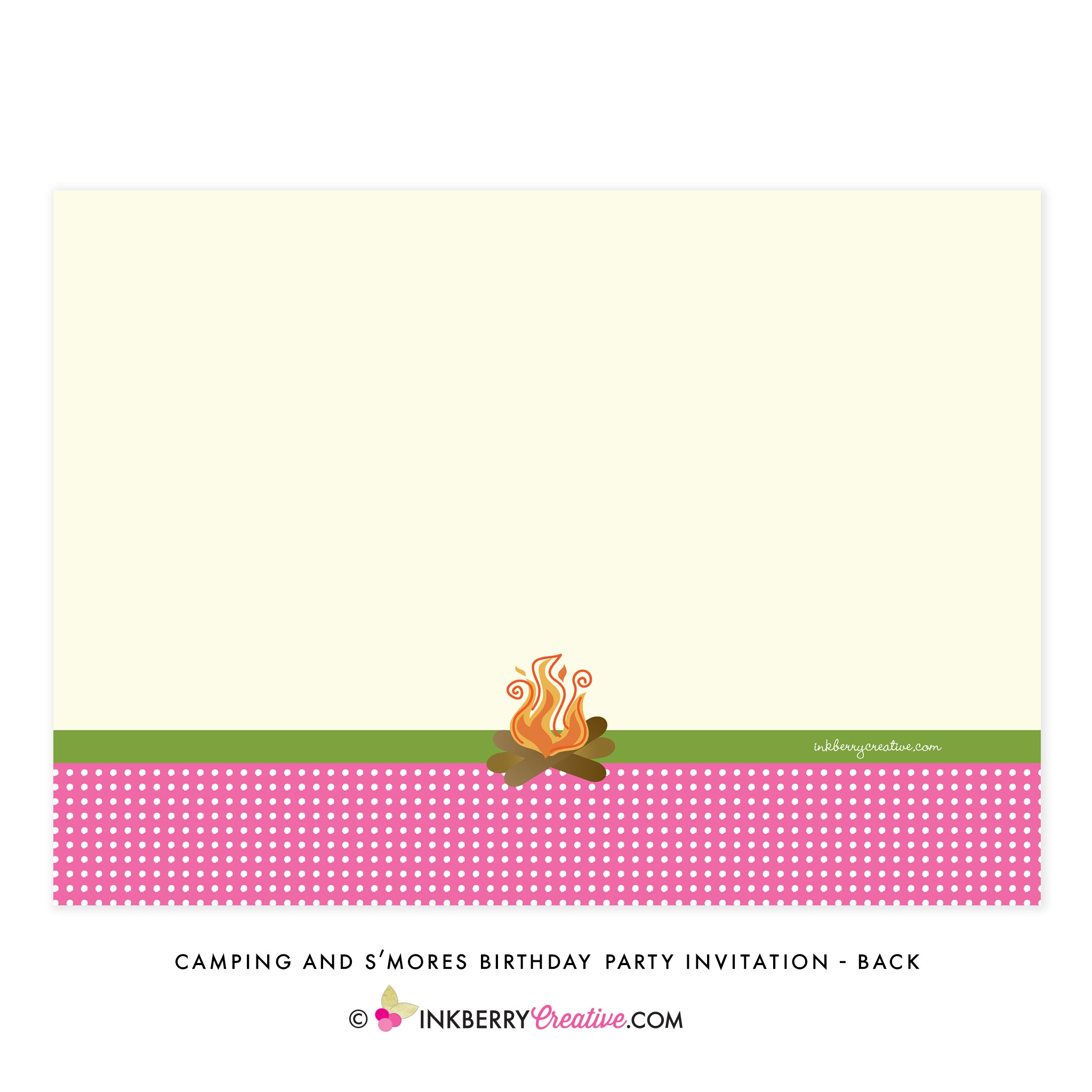 Girls' S'mores \u0026 Camping Birthday Party Invitation – Inkberry Creative, image size:2048x2048