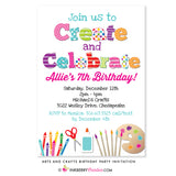 Create and Celebrate - Arts and Crafts Birthday Party Invitation - inkberrycards