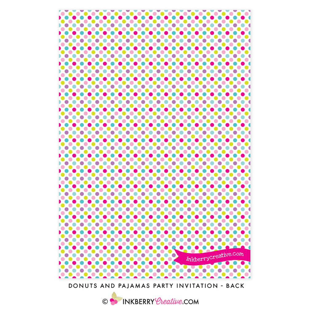 Donuts and Pajamas Party Chalkboard Style Invitation - inkberrycards