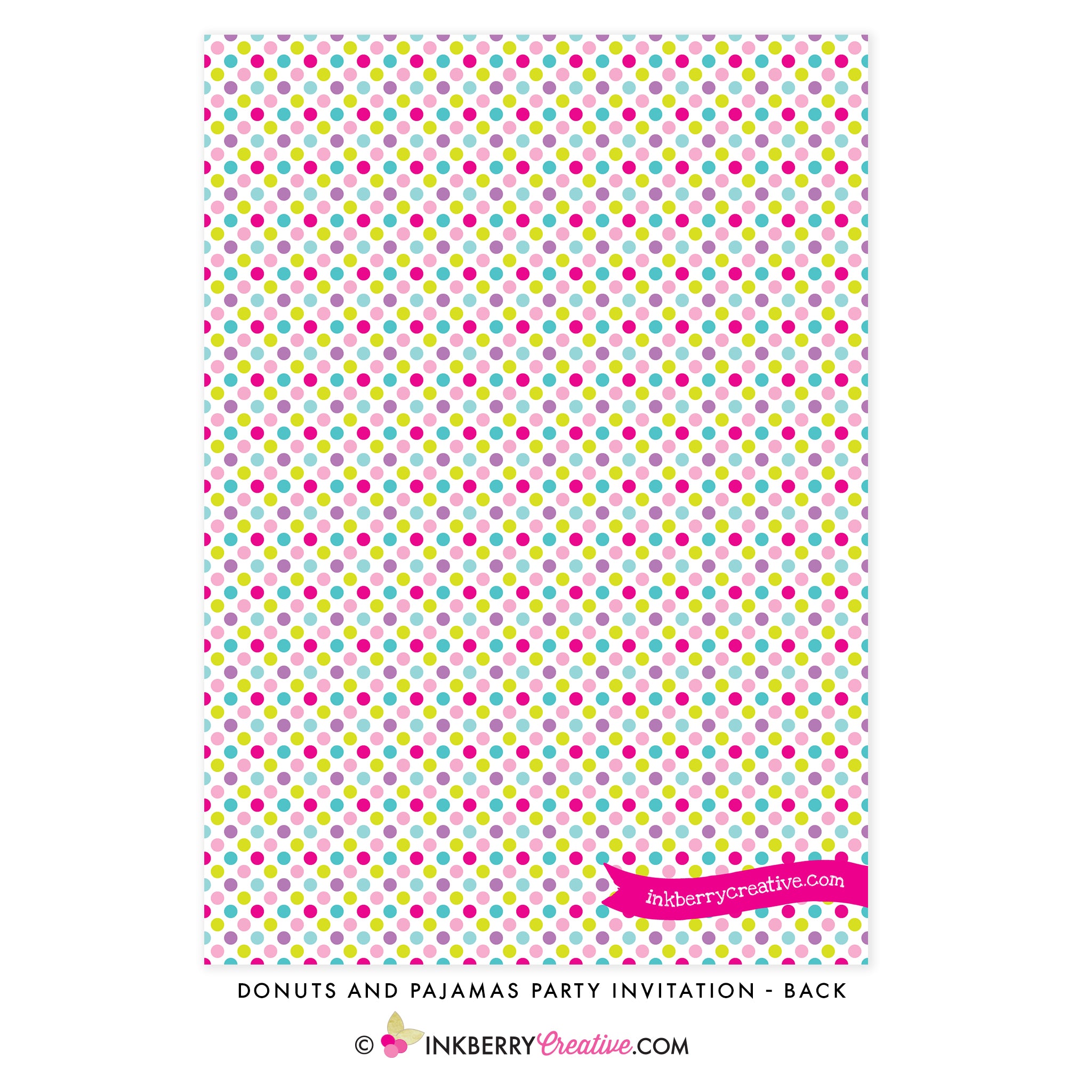 Donuts and Pajamas Party Chalkboard Style Invitation - inkberrycards