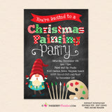 Christmas Gnome Painting Party Invitation, Christmas Party Invite, Chalkboard, Holiday Party, Printable, Instant Download, Editable, PDF