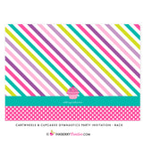 Cartwheels and Cupcakes Girl's Gymnastics Party Invitation - inkberrycards