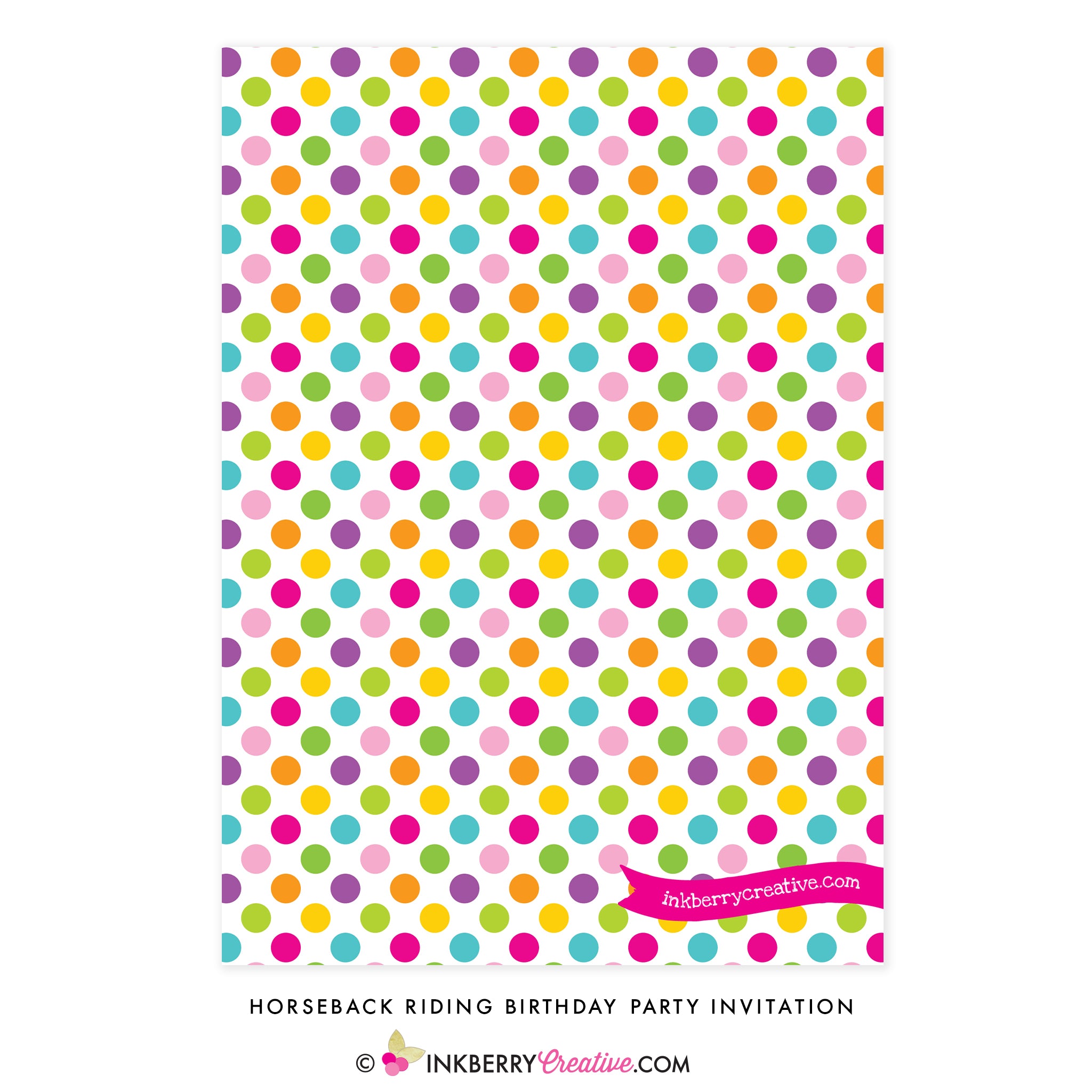 Horseback Riding Birthday Party Invitation - inkberrycards