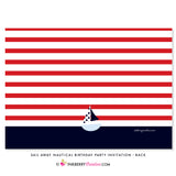 Sail Away Nautical Birthday Party Invitation - Navy & Red (Photo) - inkberrycards