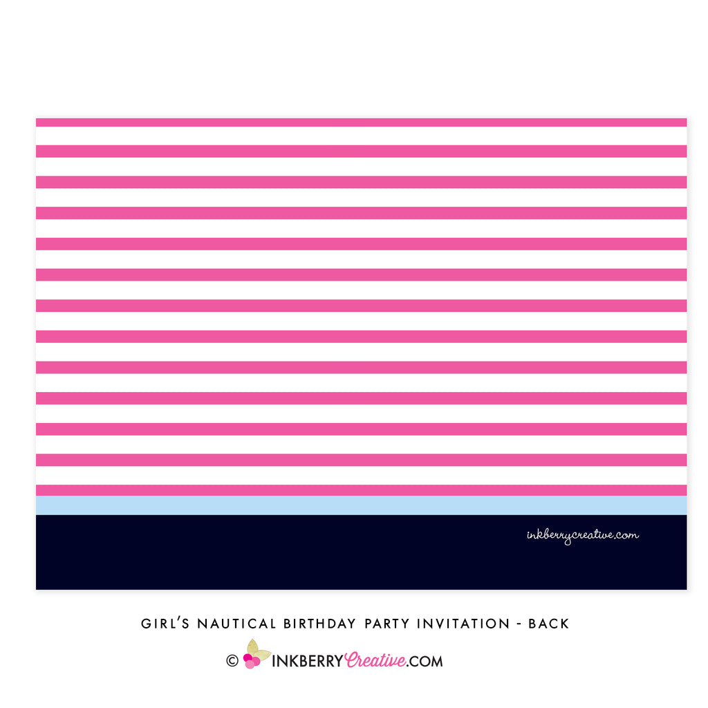 Sail Away Girl's Nautical Birthday Party Invitation (Photo) - inkberrycards