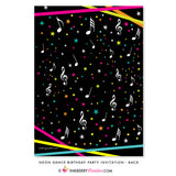Neon Dance Party Birthday Party Invitation (White) - inkberrycards