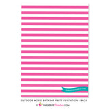 Outdoor Movie Birthday Party Invitation (Girls) - Chalkboard Style - inkberrycards