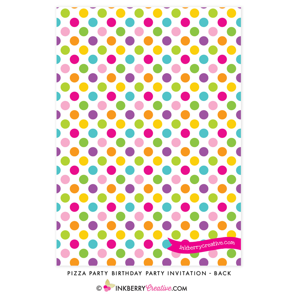 Pizza Party Chalkboard Style Invitation - inkberrycards
