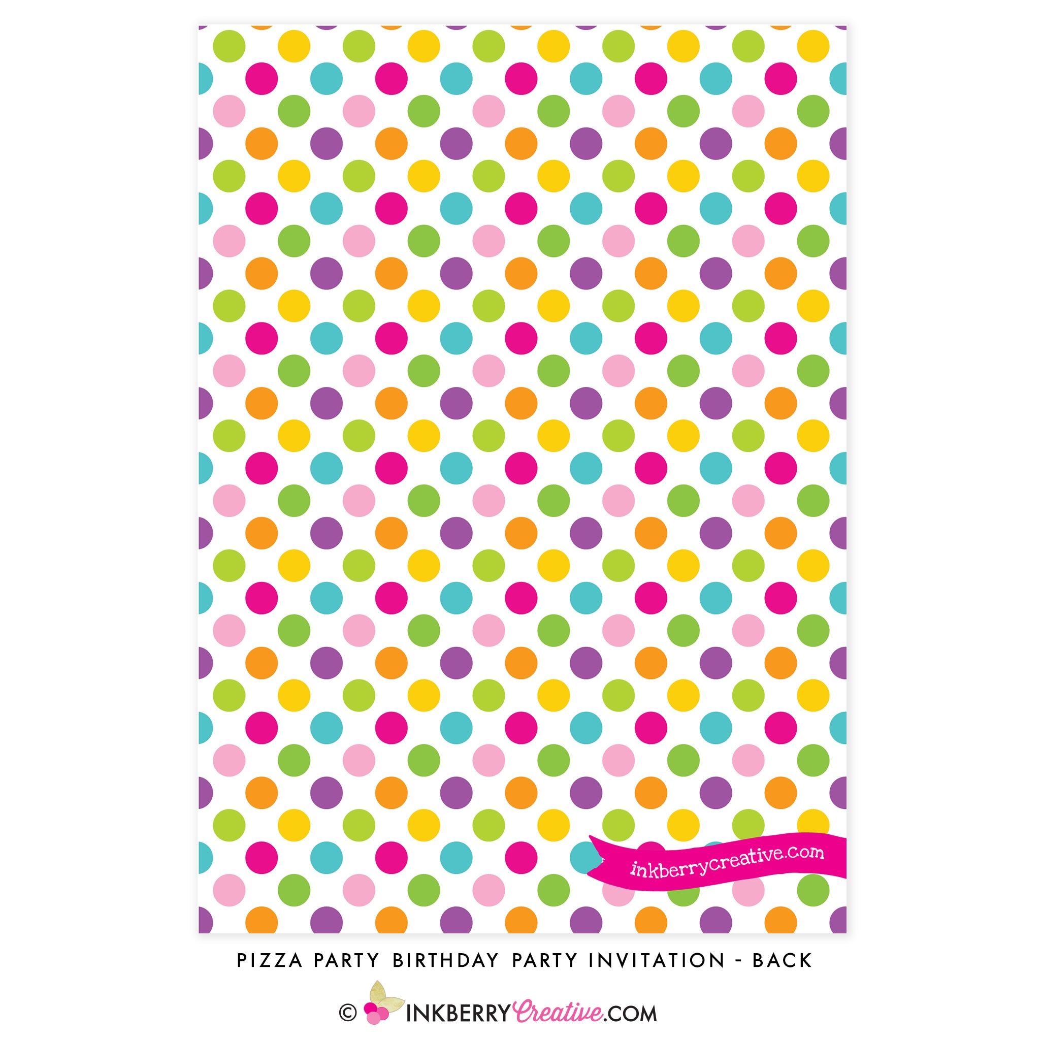 Pizza Party Chalkboard Style Invitation - inkberrycards