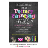 Pottery Painting Party Invitation - Chalkboard Style - inkberrycards