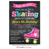 Roller Skating Birthday Party Invitation - inkberrycards
