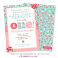 Shabby Chic Vintage Rose First Birthday Party Invitation - inkberrycards