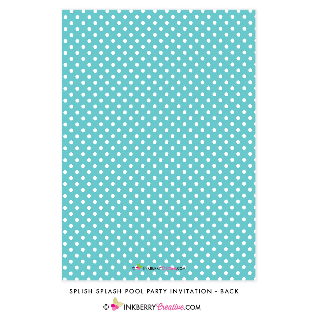 Color Splash Pool Party Invitation (Pink & Aqua) - inkberrycards