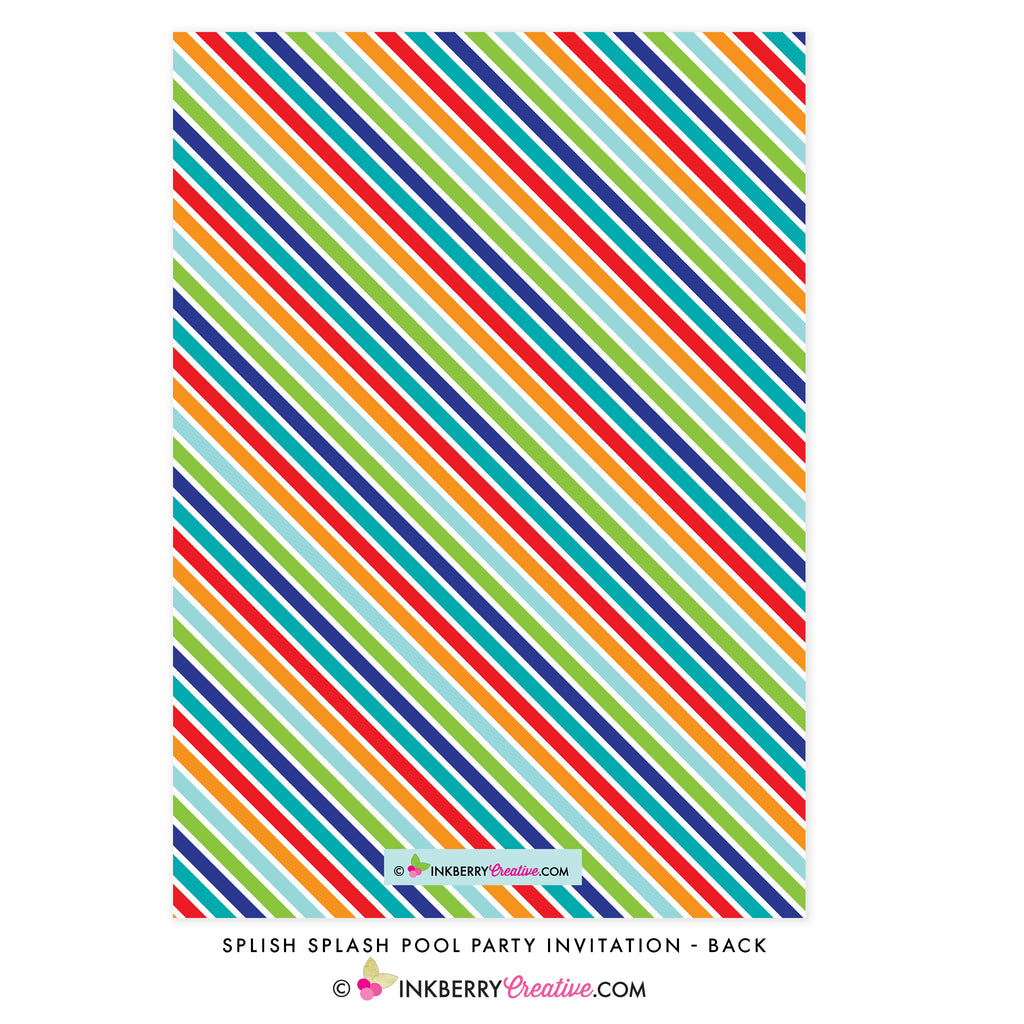 Color Splash (Boys) Pool Party Invitation - inkberrycards