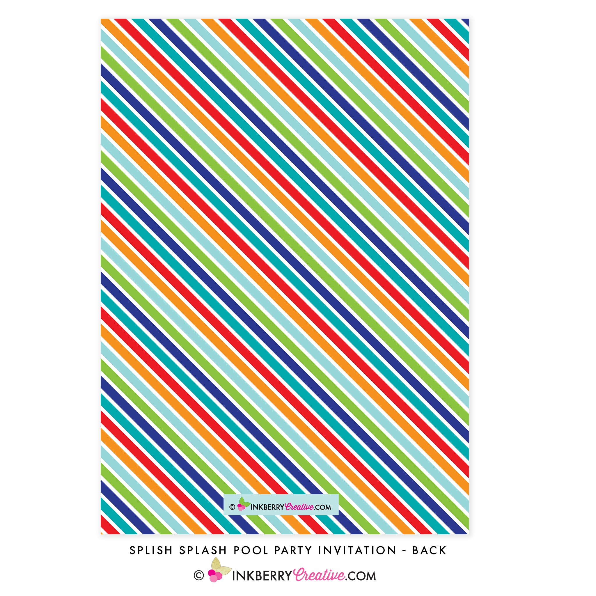 Color Splash (Boys) Pool Party Invitation - inkberrycards