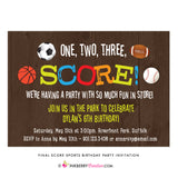 Final Score - Kids Sports Theme Birthday Party Invitation - inkberrycards