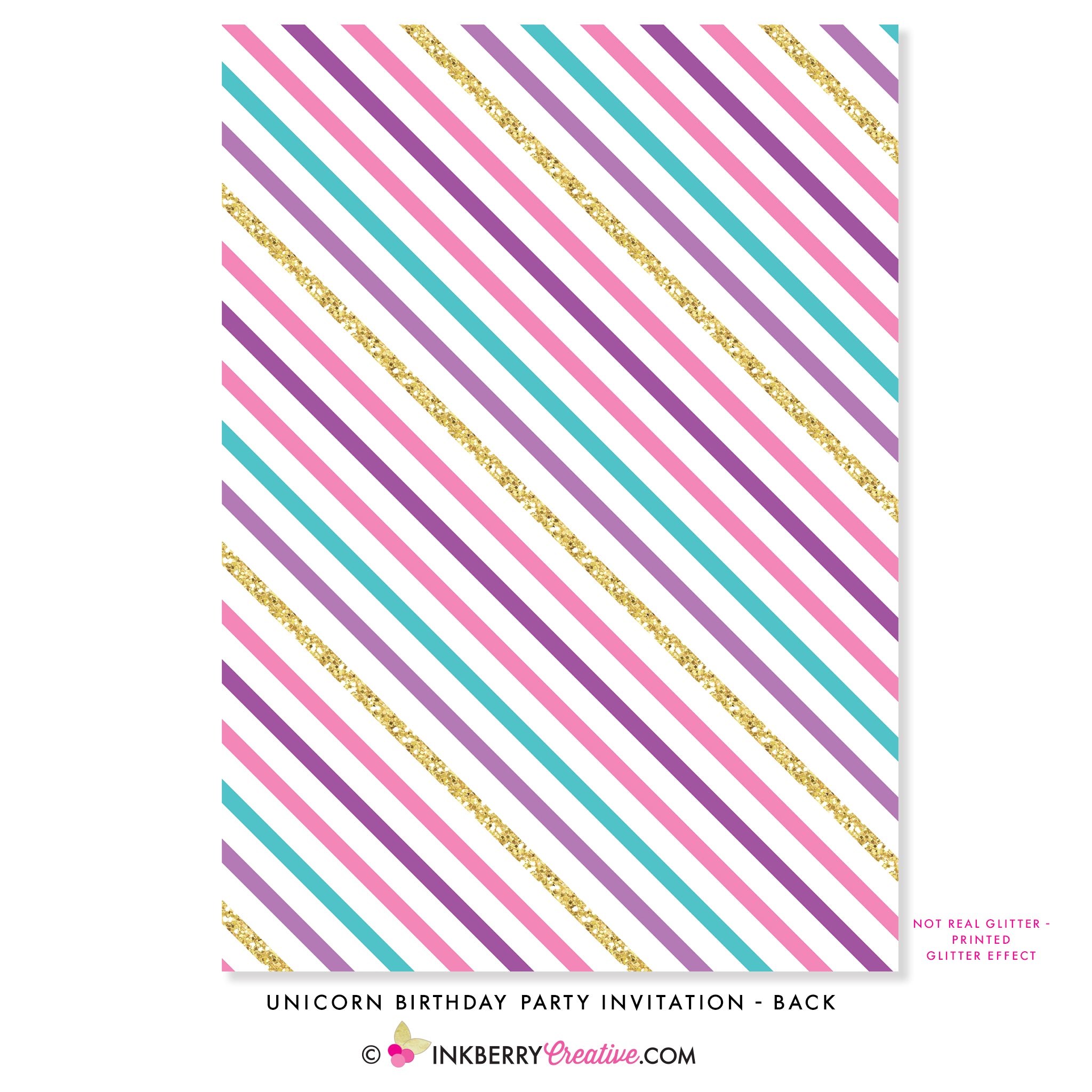 Unicorn Birthday Party Invitation - Chalkboard Style - inkberrycards