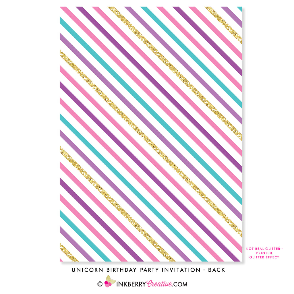 Unicorn Birthday Party Invitation - inkberrycards