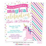 Unicorn Birthday Party Invitation - inkberrycards