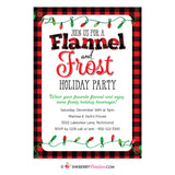 Flannel & Frost Holiday Party Invitation (White) - Christmas Party Invite, Plaid, Buffalo Check