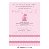 Pink Diamond Band - Girl's First Holy Communion Invitation