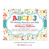 Alphabet ABC Baby Shower Invitation - inkberrycards