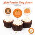 Little Pumpkin Baby Shower - Printable Cupcake Toppers - Instant Download PDF File - inkberrycards
