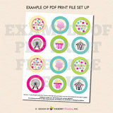 Kids Carnival (Girl) - Printable Cupcake Toppers - Instant Download PDF File - inkberrycards