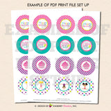 Gymnastics Birthday (Girls) - Printable Cupcake Toppers - Instant Download PDF File - inkberrycards